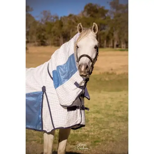 Miniature Cotton Soft Mesh Hybrid Horse Rug Blue|Horse Rugs | LOVE MY HORSE - Australia