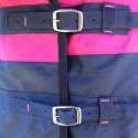 Close up of chest fit on Love My Horse 1200 Denier Rainsheet Combo in Pink showing Chest Buckles