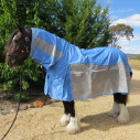 Love My Horse Rainsheet Mesh Hybrid fits the large heavy breeds like a glove. Waterproof, cool and breathable