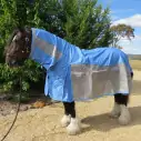 Love My Horse Rainsheet Mesh Hybrid fits the large heavy breeds like a glove. Waterproof, cool and breathable