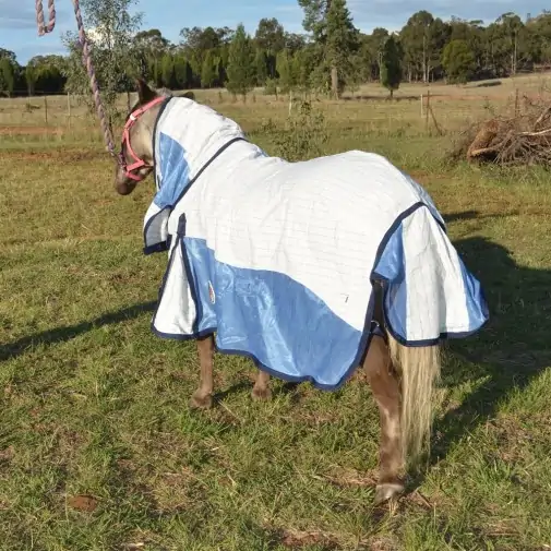 Miniature Cotton Soft Mesh Hybrid Horse Rug Blue|Horse Rugs | LOVE MY HORSE - Australia