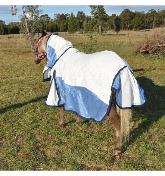 Miniature Cotton Soft Mesh Hybrid Horse Rug Blue|Horse Rugs | LOVE MY HORSE - Australia