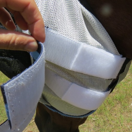 Dura mesh face mask velcro under chin attachment