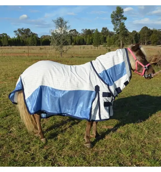 Miniature Cotton Soft Mesh Hybrid Horse Rug Blue|Horse Rugs | LOVE MY HORSE - Australia