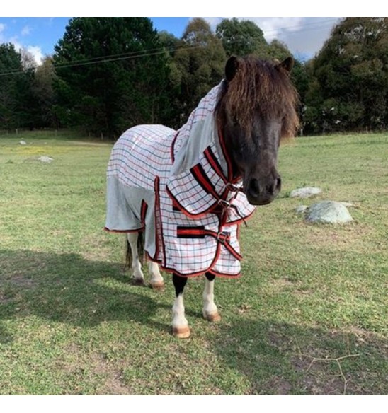 Miniature Cotton Dura Mesh Hybrid Combo Horse Rug Red|Horse Rugs | LOVE MY HORSE - Australia