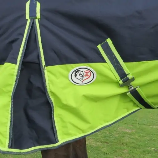 Side view of 600 Denier Winter Combo in Navy / Lime