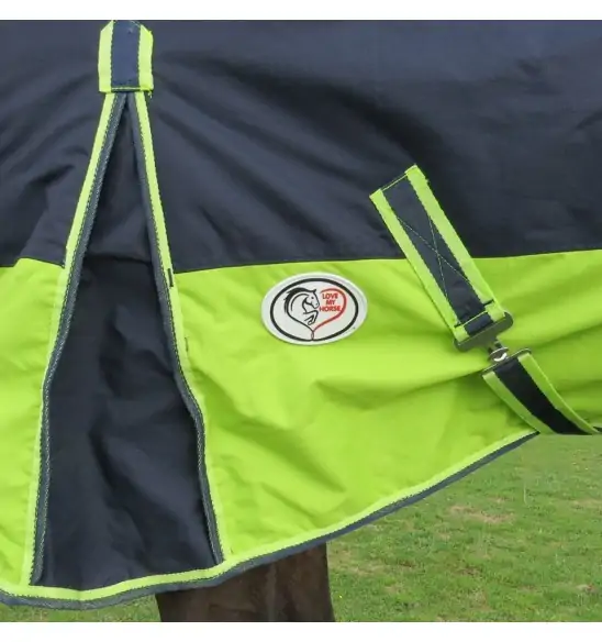 Side view of 600 Denier Winter Combo in Navy / Lime