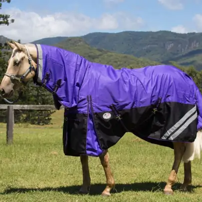 1200D Fleece Lined Rainsheet Combo Horse Rugs Purple 5'6... 2