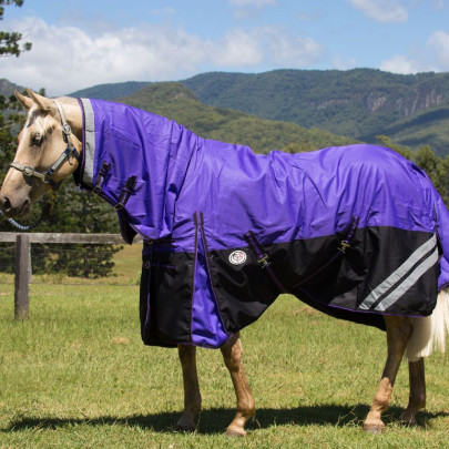 1200D Fleece Lined Rainsheet Combo Horse Rugs Purple 2
