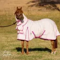 Arab horse wearing cotton combo horse rug with pink trim