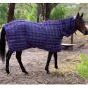 Purple / Green check stable combo horse rug
