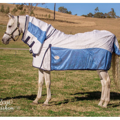 Cotton Mesh Hybrid Combo Horse Rugs Blue