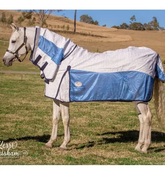 Cotton Mesh Hybrid Combo Horse Rugs Blue - 5'0|Horse Rugs | LOVE MY HORSE - Australia