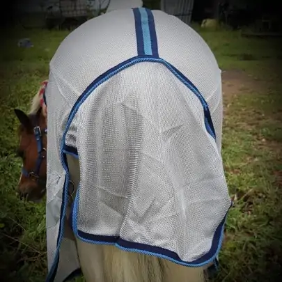 Mini IR3535 Fly Repellent Mesh Horse Rug Blue 2