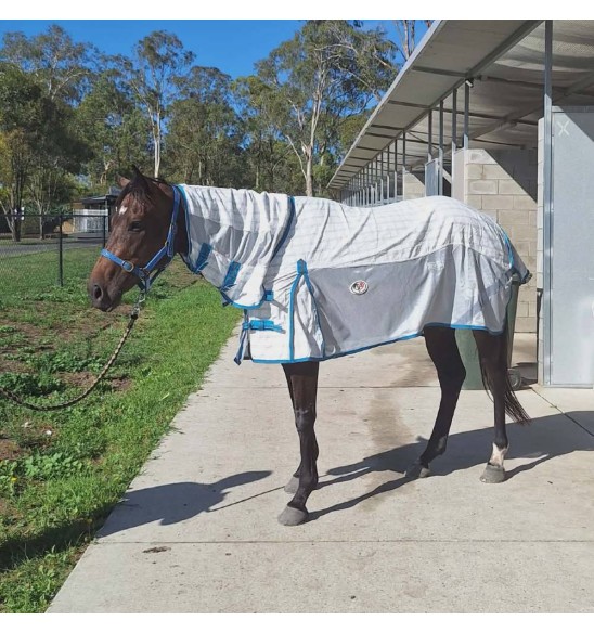 Cotton IR3535 Fly Repellent Hybrid Horse Rug | Blue|Horse Rugs | LOVE MY HORSE - Australia