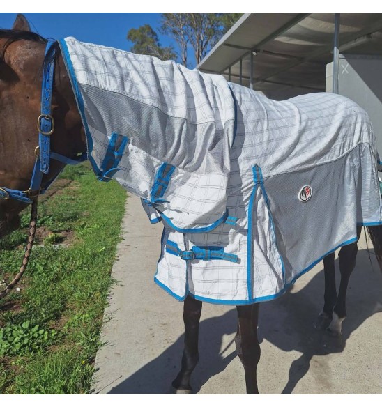 Cotton IR3535 Fly Repellent Hybrid Horse Rug | Blue|Horse Rugs | LOVE MY HORSE - Australia