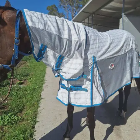 Cotton IR3535 Fly Repellent Horse Rug Blue | LOVE MY HORSE