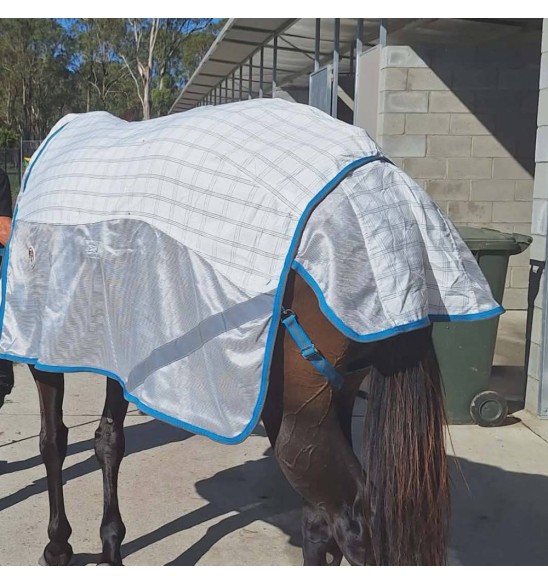 Cotton IR3535 Fly Repellent Hybrid Horse Rug | Blue|Horse Rugs | LOVE MY HORSE - Australia