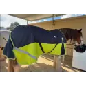 Horse rug for heavy horse in navy and lime