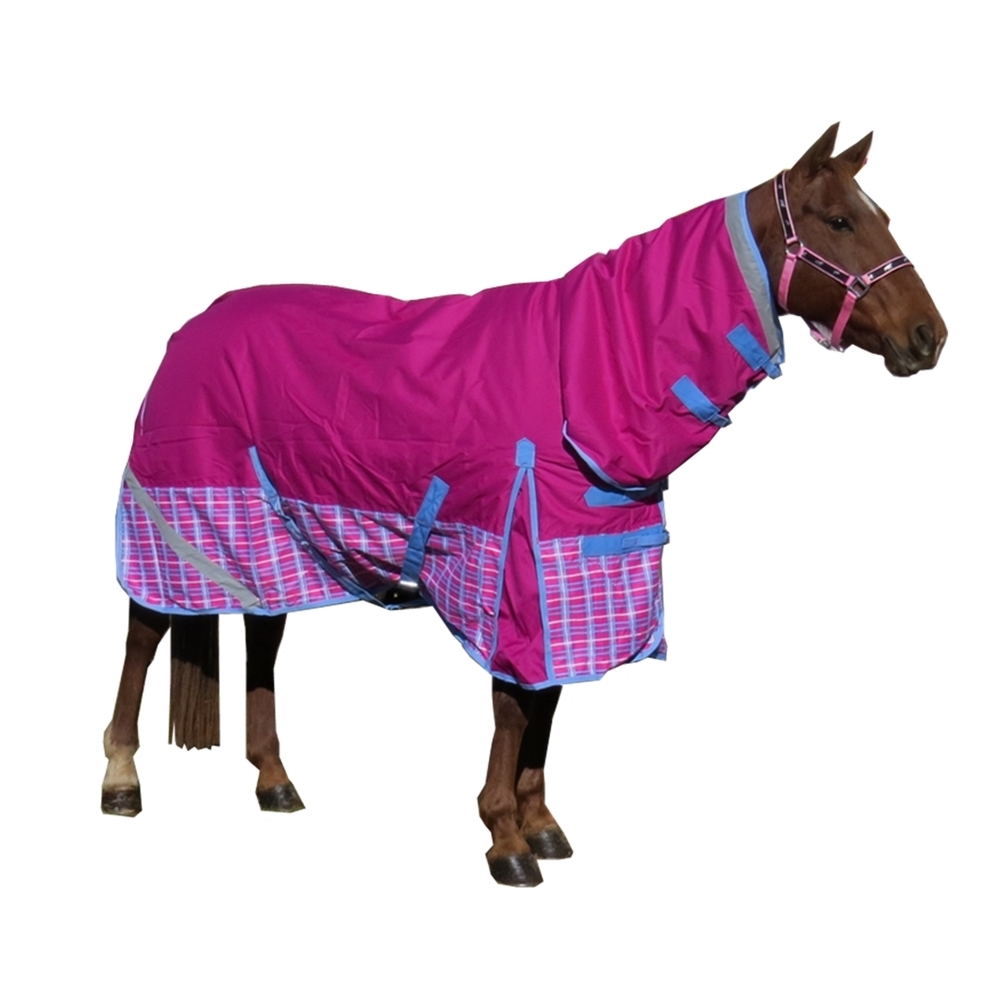 Medium weight winter horse rug pink